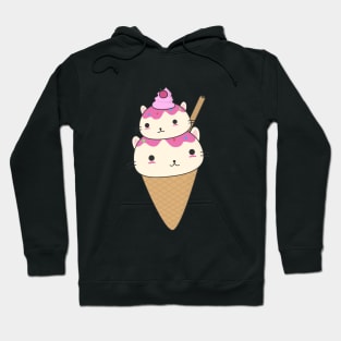 Cute Cat Ice Cream Cone T-Shirt Hoodie